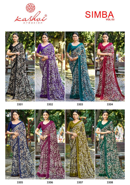 Simba Vol 33 Kashvi Creation Georgette Sarees Wholesale Price