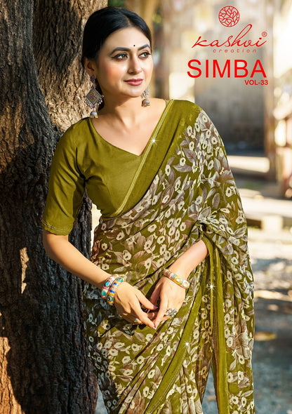Simba Vol 33 Kashvi Creation Georgette Sarees Wholesale Price