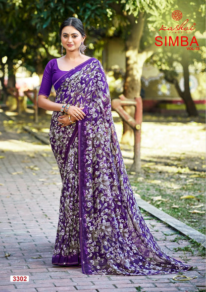 Simba Vol 33 Kashvi Creation Georgette Sarees Wholesale Price