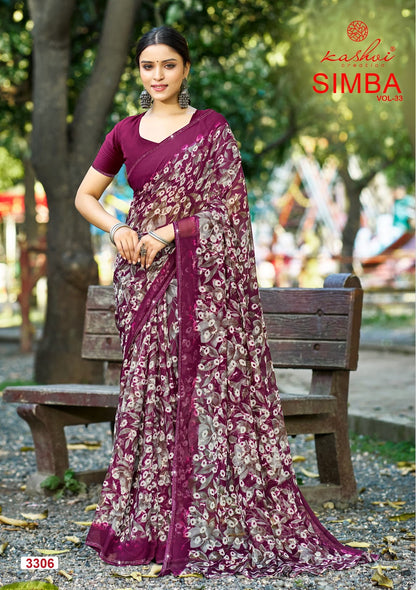 Simba Vol 33 Kashvi Creation Georgette Sarees Wholesale Price