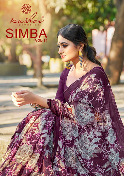 Simba Vol 34 Kashvi Creation Georgette Sarees Wholesaler India