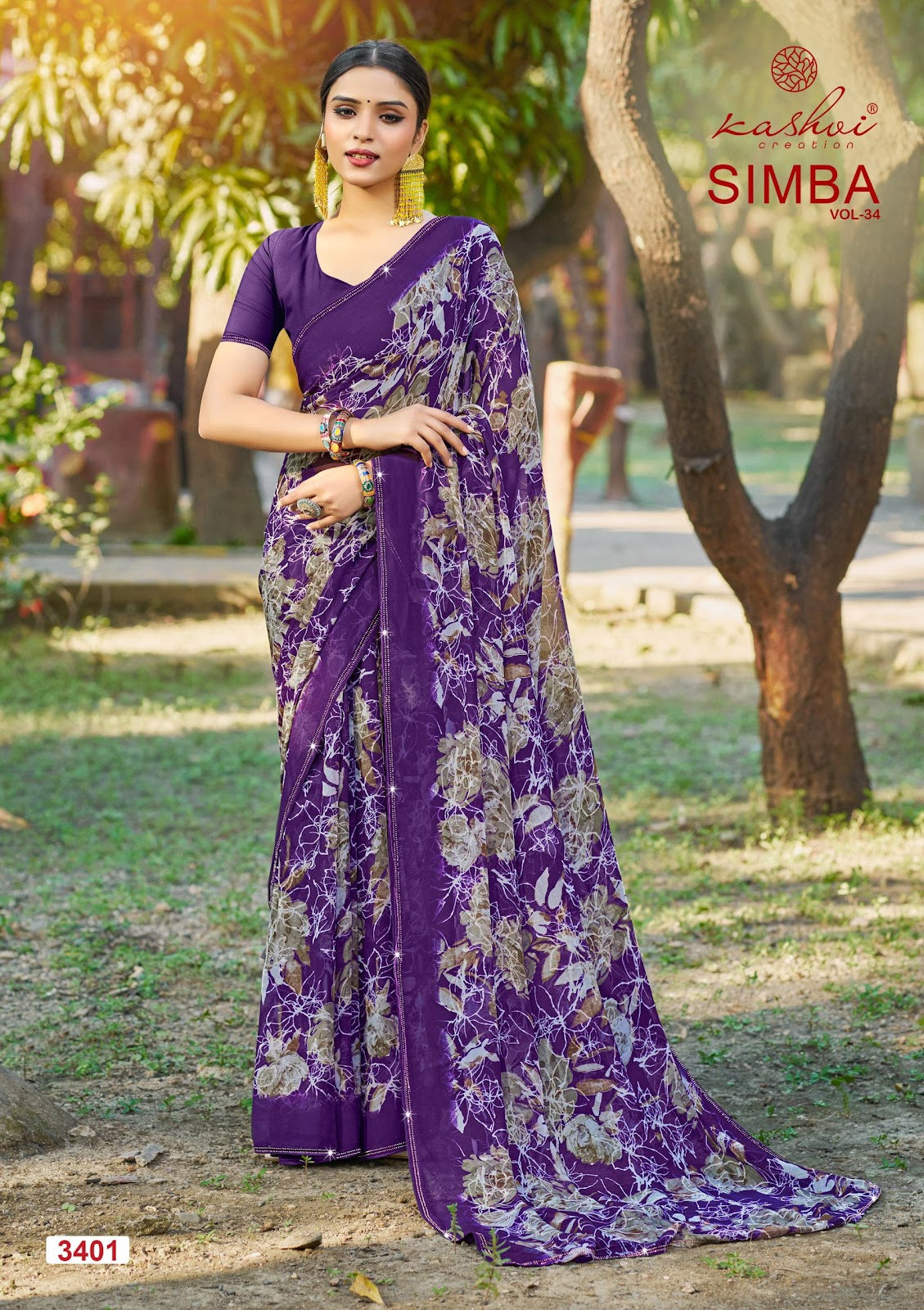 Simba Vol 34 Kashvi Creation Georgette Sarees Wholesaler India