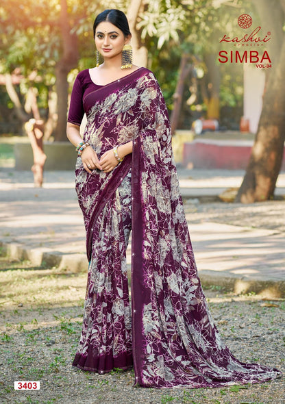Simba Vol 34 Kashvi Creation Georgette Sarees Wholesaler India