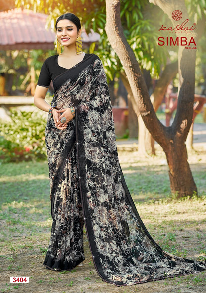 Simba Vol 34 Kashvi Creation Georgette Sarees Wholesaler India