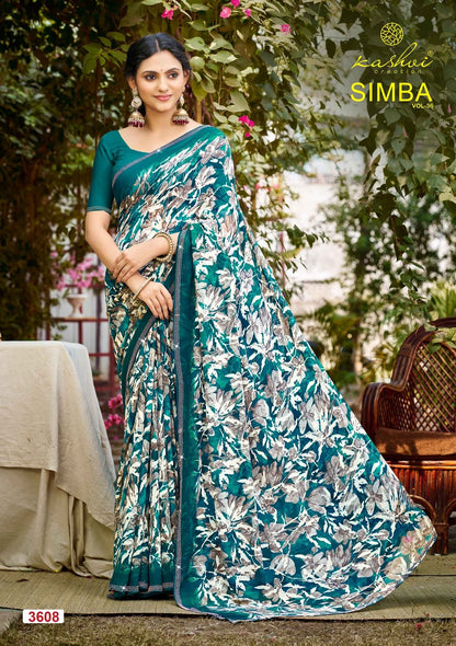 Simba Vol 36 Kashvi Creation Georgette Sarees Supplier Gujarat