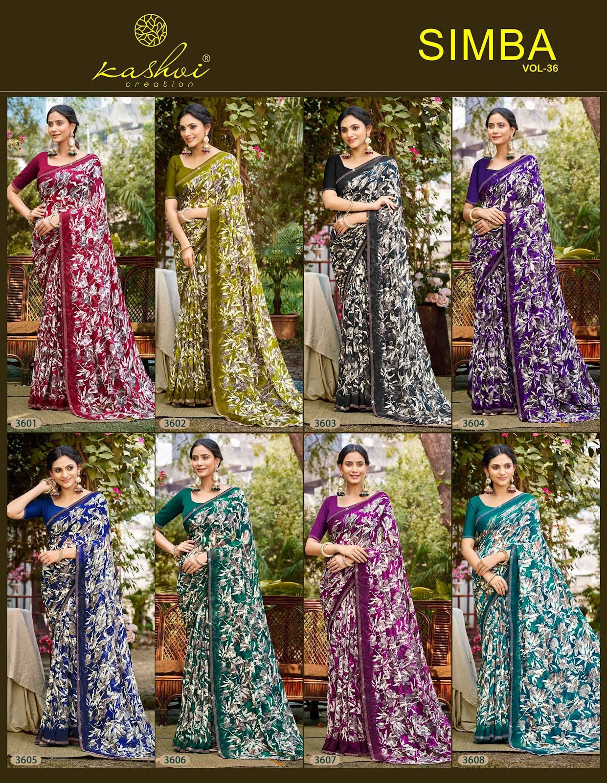 Simba Vol 36 Kashvi Creation Georgette Sarees Supplier Gujarat