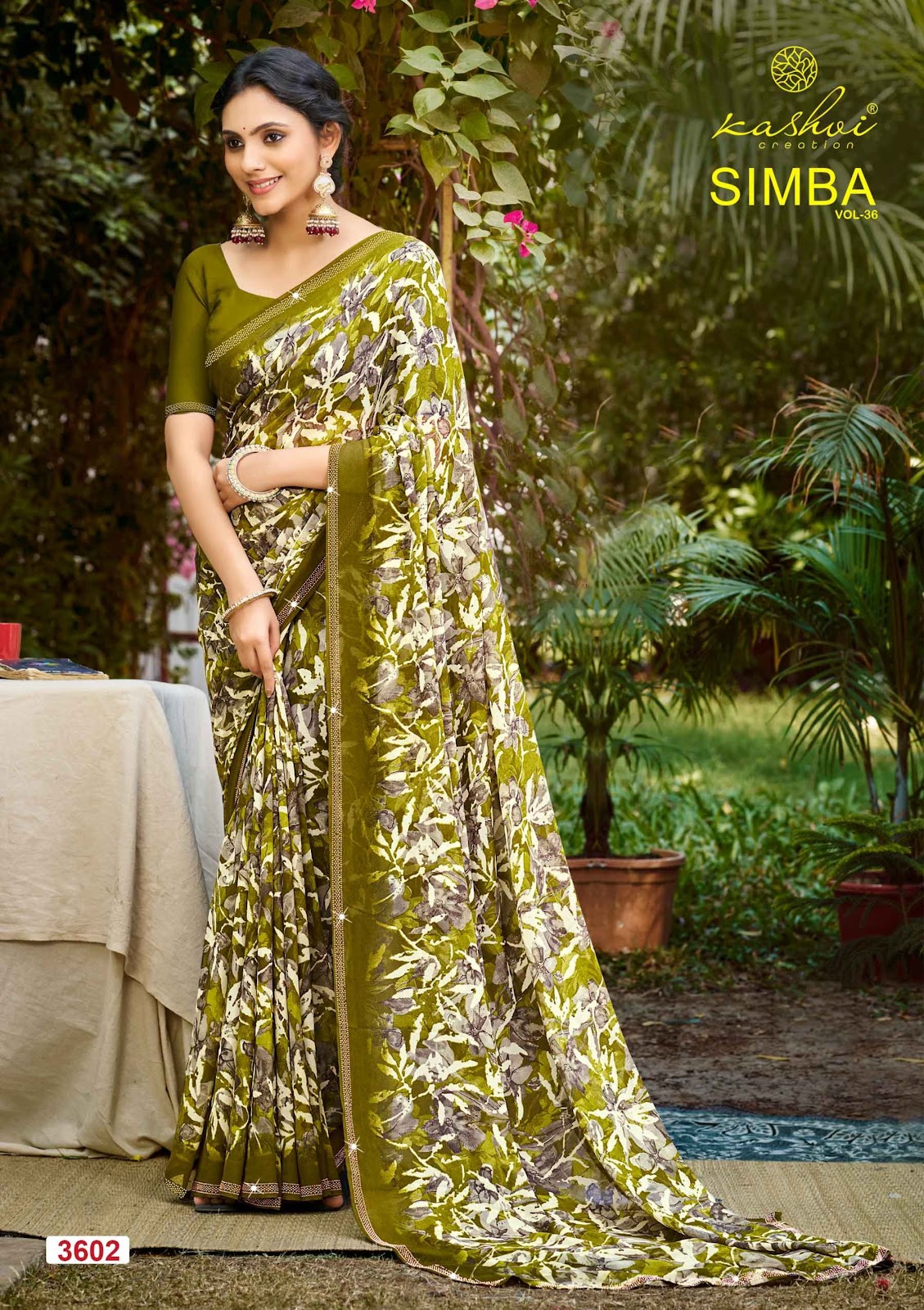 Simba Vol 36 Kashvi Creation Georgette Sarees Supplier Gujarat