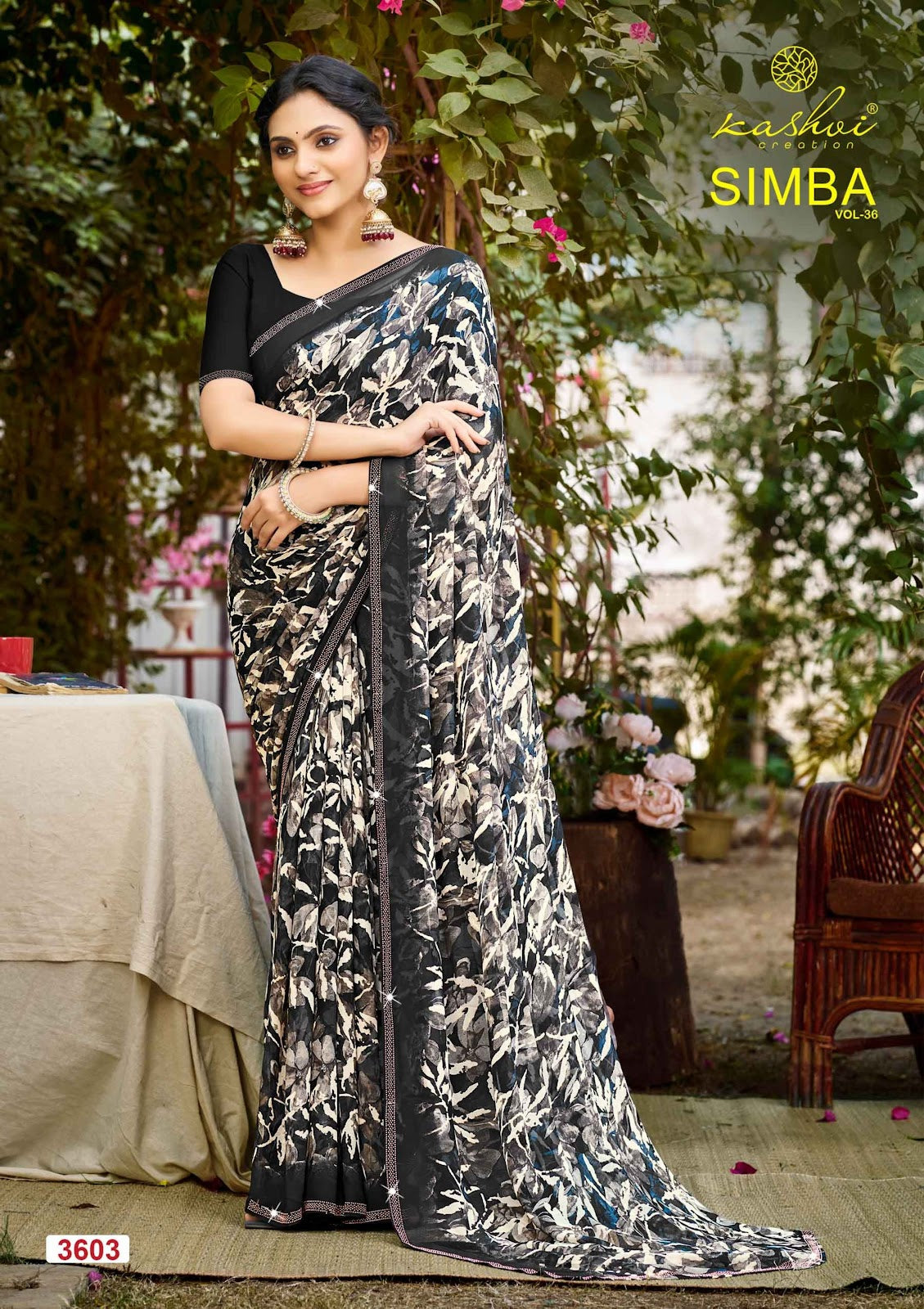 Simba Vol 36 Kashvi Creation Georgette Sarees Supplier Gujarat