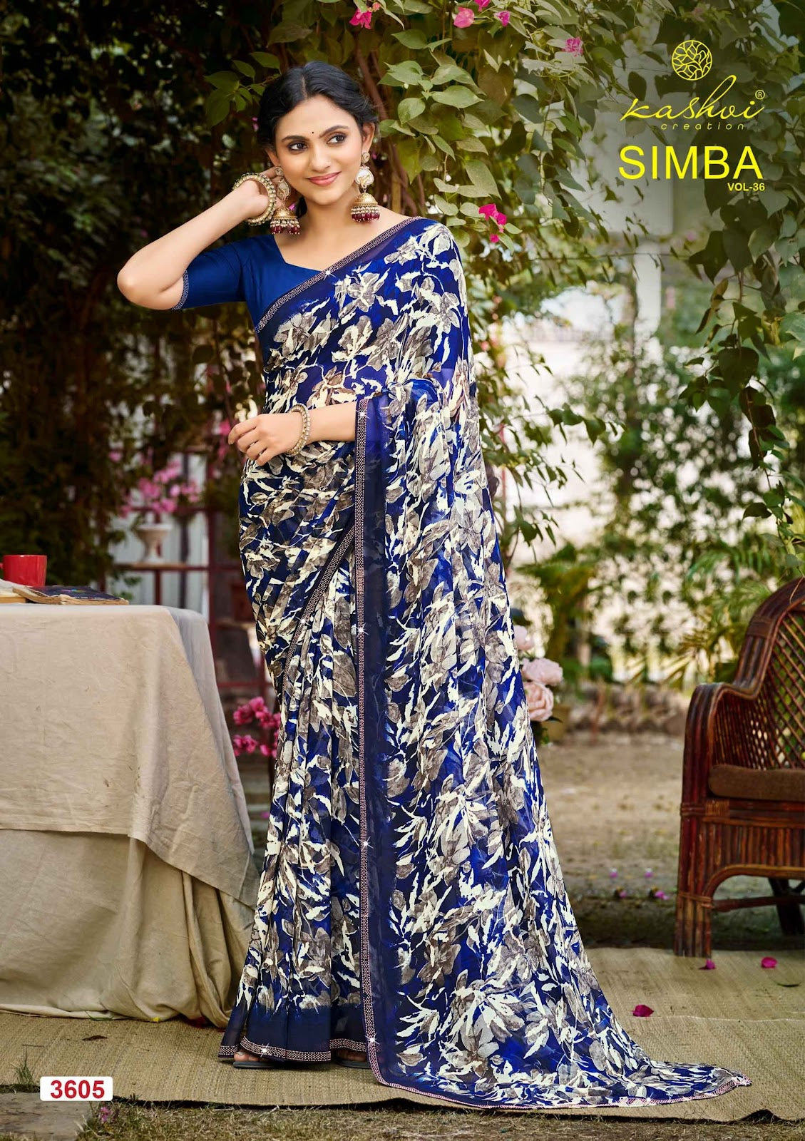 Simba Vol 36 Kashvi Creation Georgette Sarees Supplier Gujarat