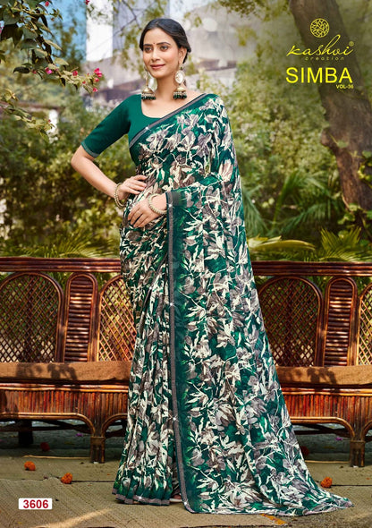 Simba Vol 36 Kashvi Creation Georgette Sarees Supplier Gujarat