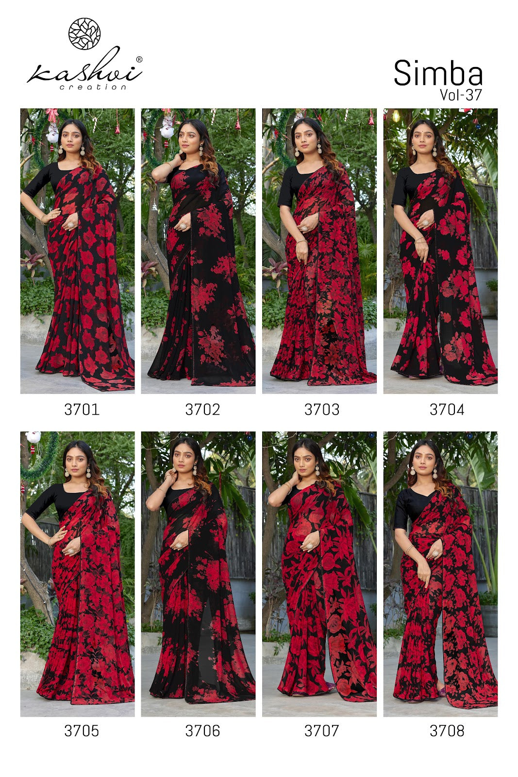 Simba Vol 37 Kashvi Creation Georgette Sarees Exporter Gujarat