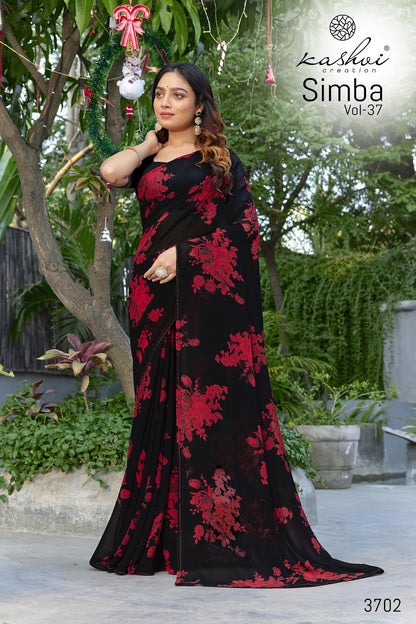 Simba Vol 37 Kashvi Creation Georgette Sarees Exporter Gujarat