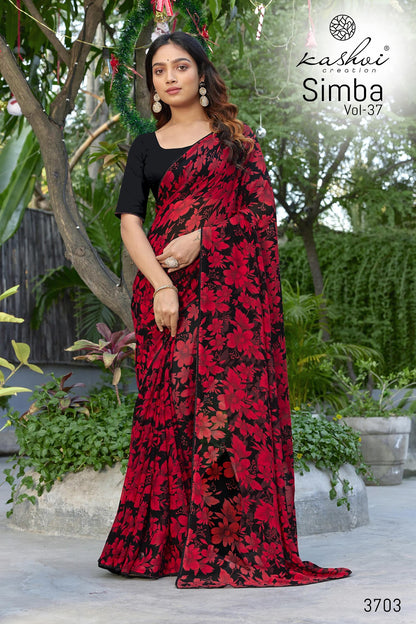Simba Vol 37 Kashvi Creation Georgette Sarees Exporter Gujarat