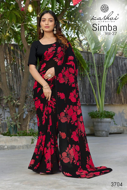 Simba Vol 37 Kashvi Creation Georgette Sarees Exporter Gujarat