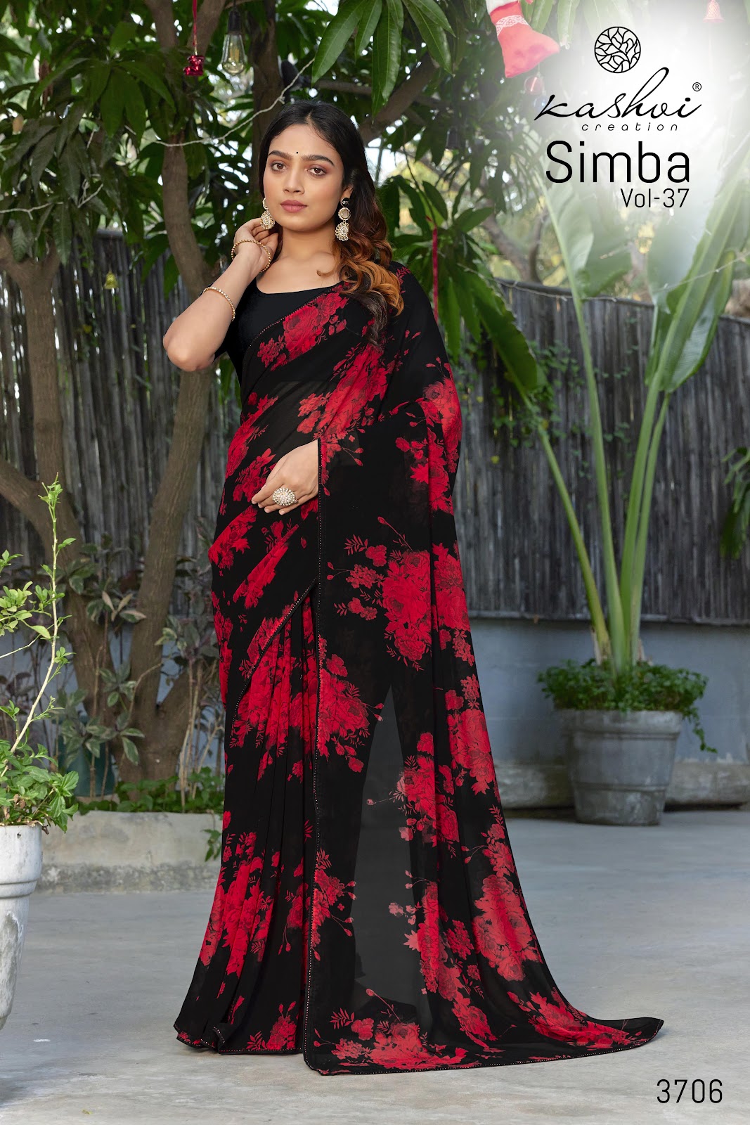 Simba Vol 37 Kashvi Creation Georgette Sarees Exporter Gujarat