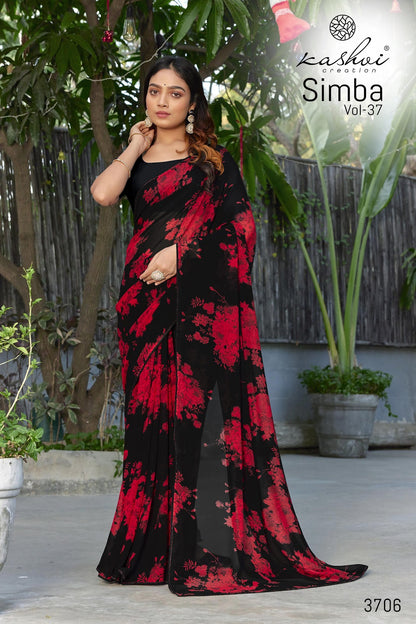 Simba Vol 37 Kashvi Creation Georgette Sarees Exporter Gujarat