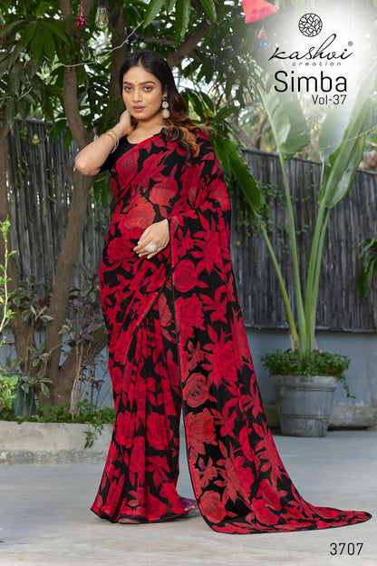 Simba Vol 37 Kashvi Creation Georgette Sarees Exporter Gujarat