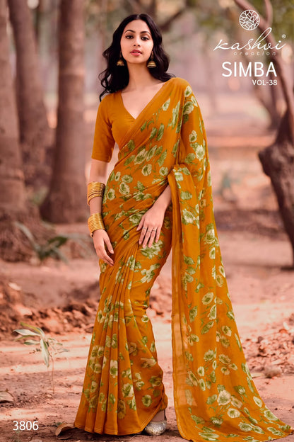 Simba Vol 38 Kashvi Creation Georgette Sarees Supplier