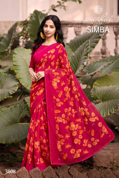 Simba Vol 38 Kashvi Creation Georgette Sarees Supplier