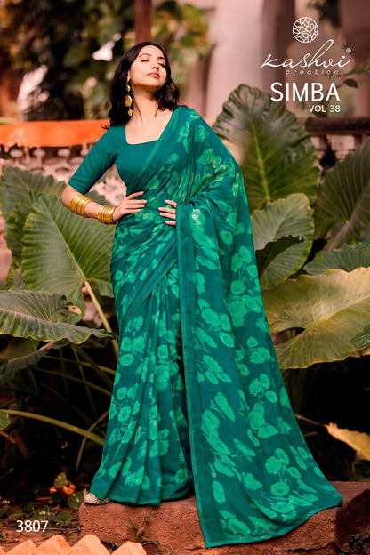 Simba Vol 38 Kashvi Creation Georgette Sarees Supplier