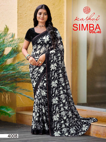 Simba Vol 40 Kashvi Creation Georgette Sarees Manufacturer Ahmedabad