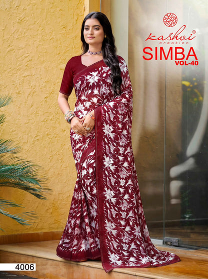 Simba Vol 40 Kashvi Creation Georgette Sarees Manufacturer Ahmedabad