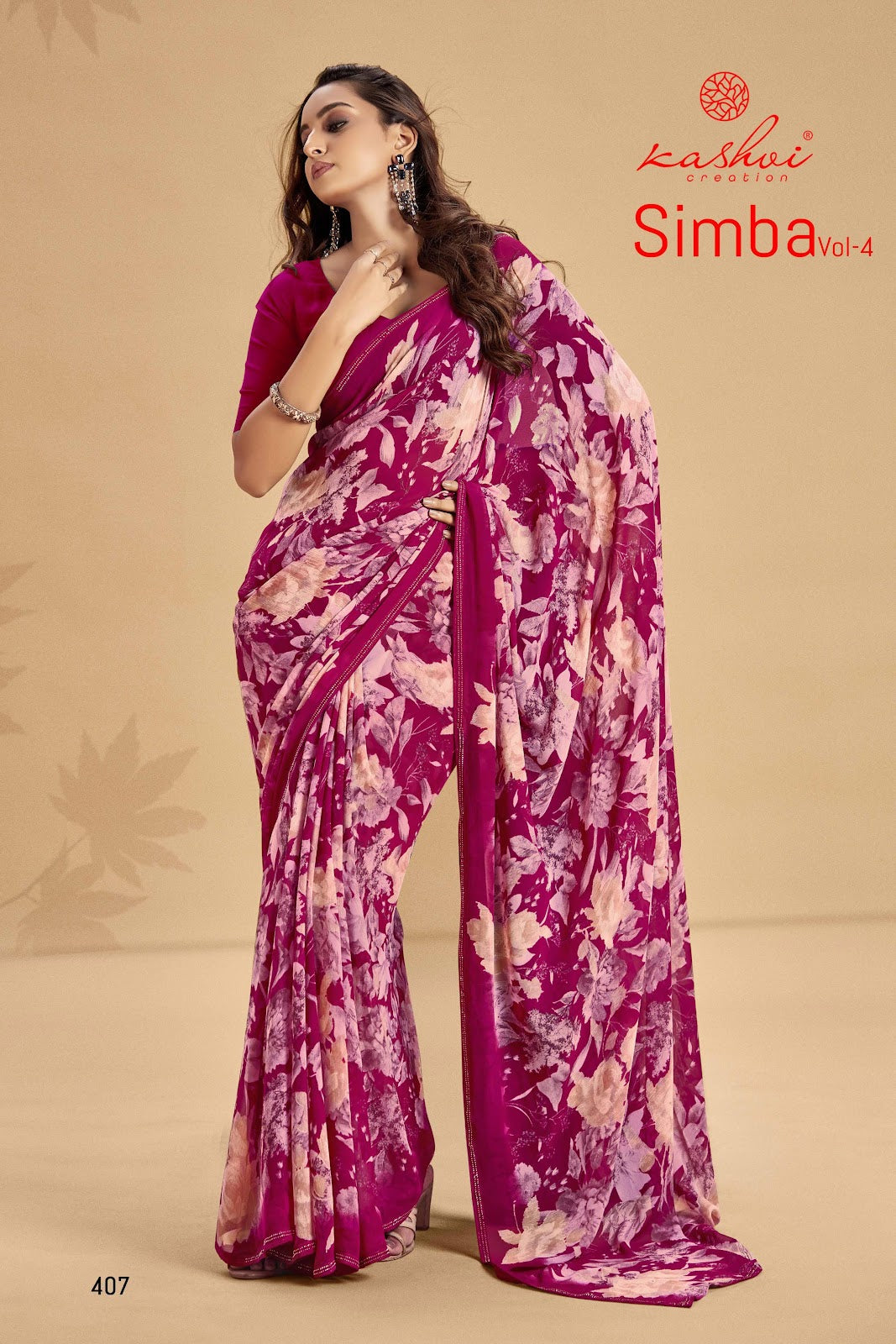 Simba Vol 4 Kashvi Creation Georgette Sarees Exporter India