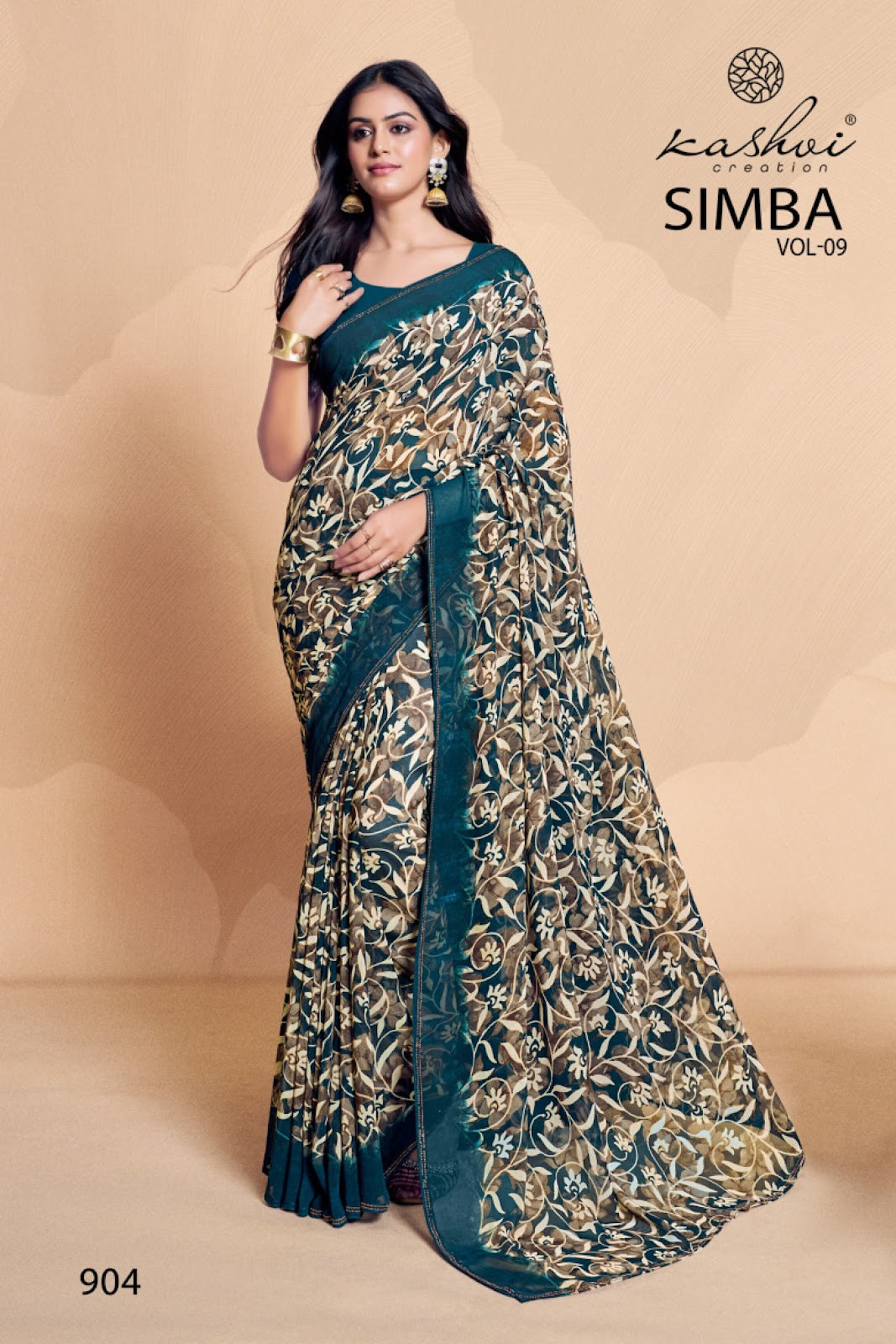 Simba Vol 9 Kashvi Creation Georgette Sarees Manufacturer Gujarat