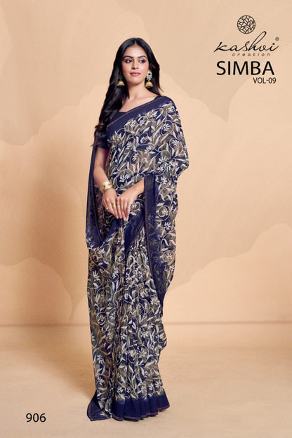Simba Vol 9 Kashvi Creation Georgette Sarees Manufacturer Gujarat