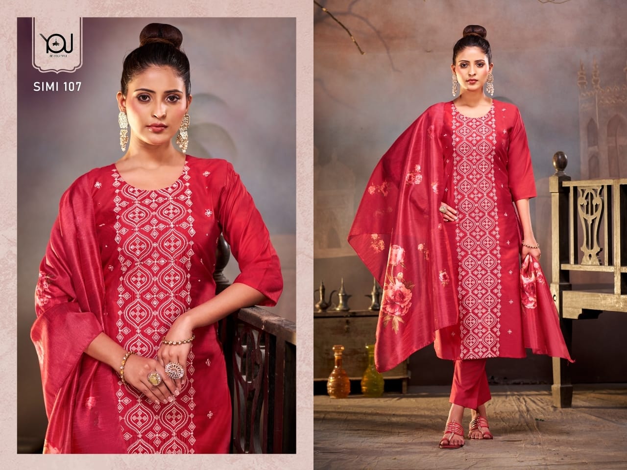 Simi You Chanderi Readymade Pant Style Suits