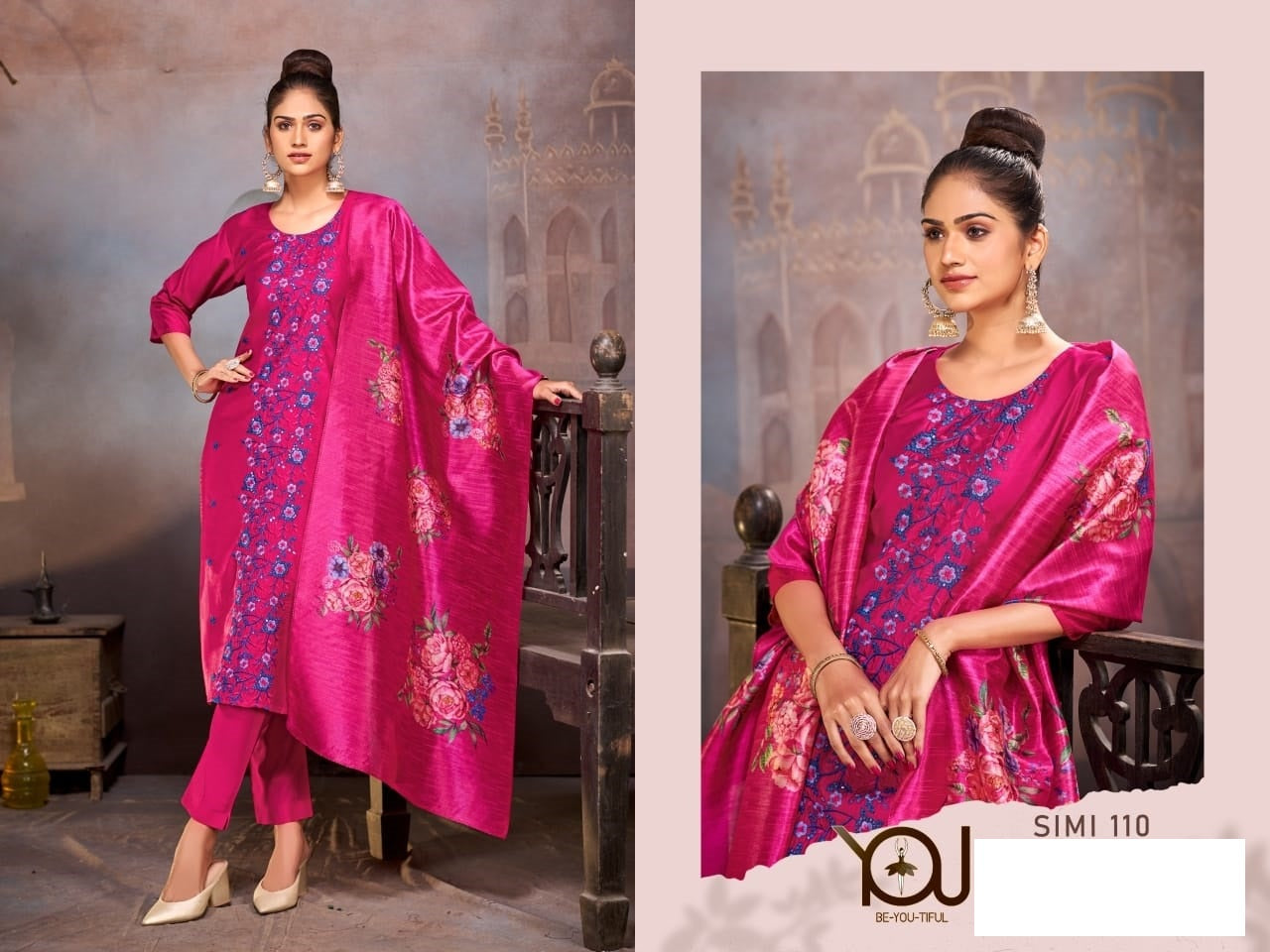 Simi You Chanderi Readymade Pant Style Suits