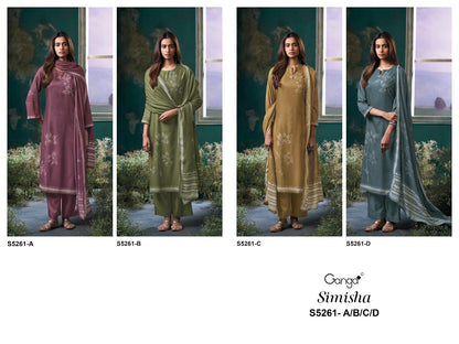 Simisha S5261 Ganga Wool Pashmina Suits Wholesale Price