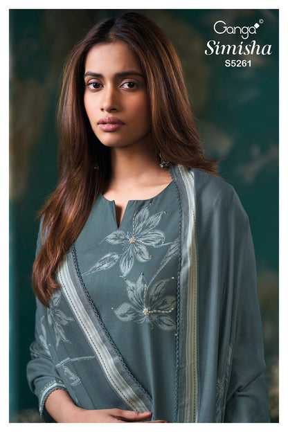 Simisha S5261 Ganga Wool Pashmina Suits Wholesale Price