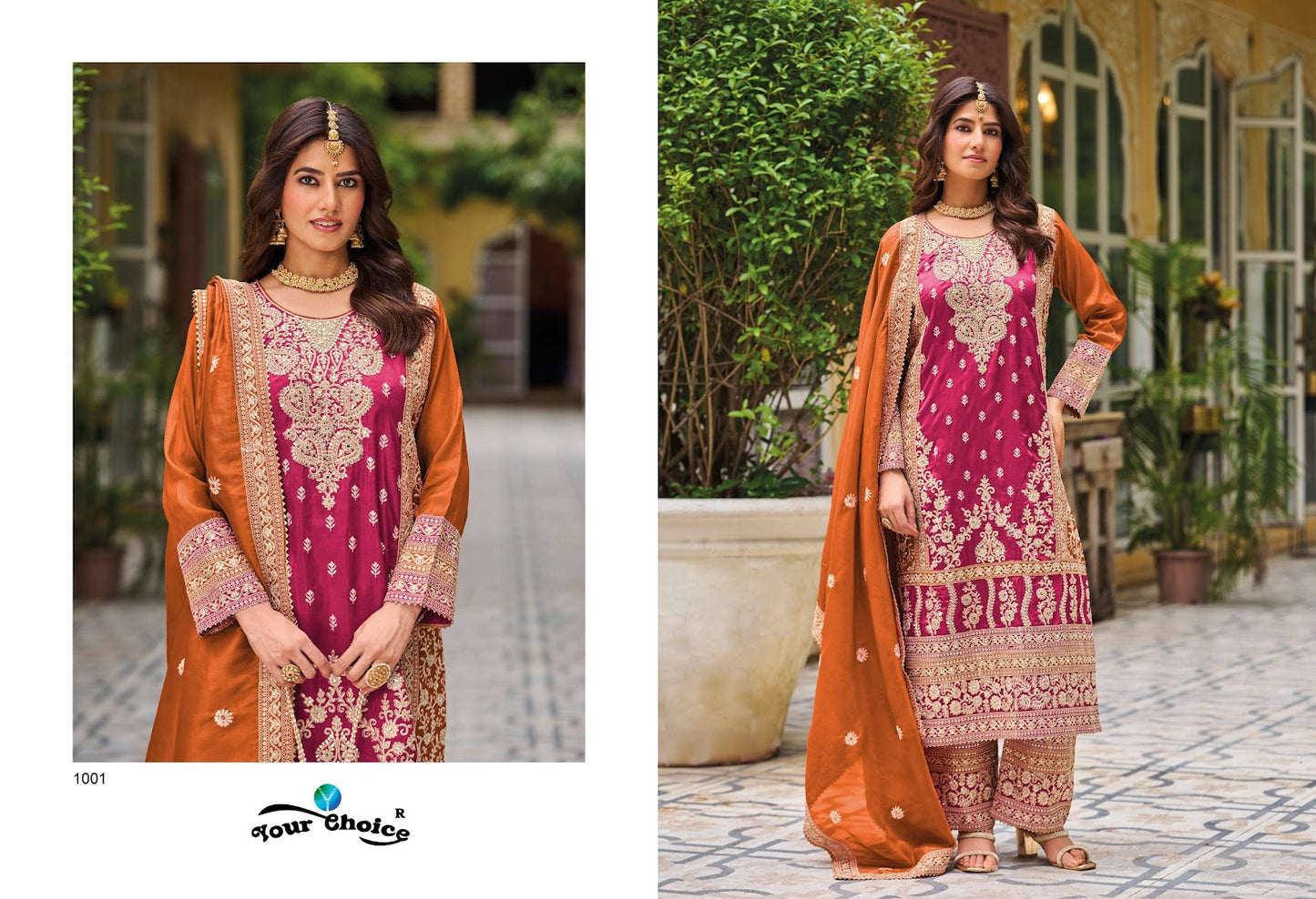 Simmer Gold Your Choice Chinon Pakistani Readymade Suits Wholesaler Ahmedabad