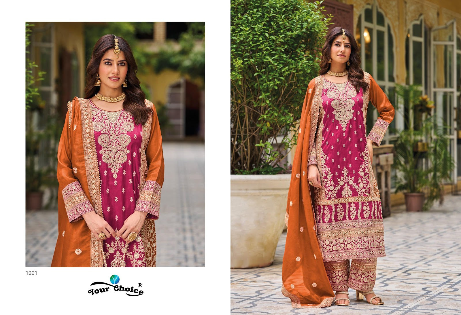 Simmer Gold Your Choice Chinon Pakistani Readymade Suits Wholesaler Ahmedabad