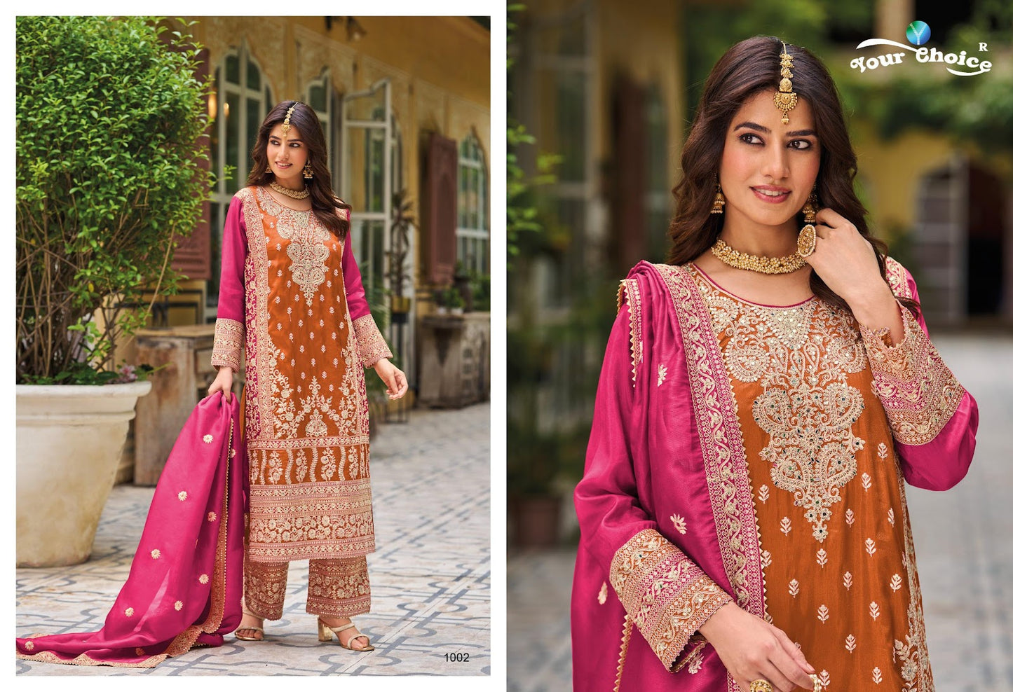 Simmer Gold Your Choice Chinon Pakistani Readymade Suits Wholesaler Ahmedabad
