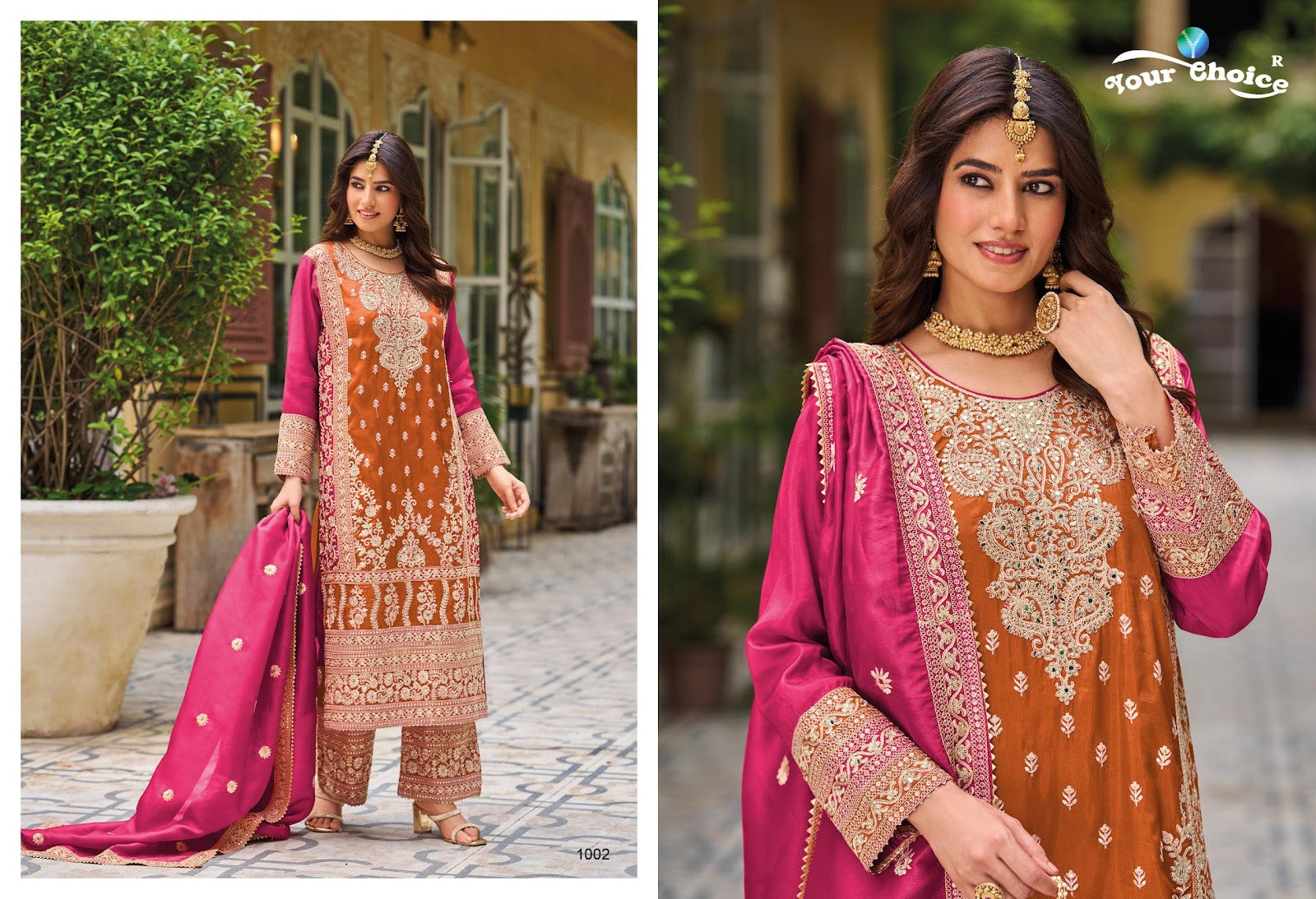 Simmer Gold Your Choice Chinon Pakistani Readymade Suits Wholesaler Ahmedabad