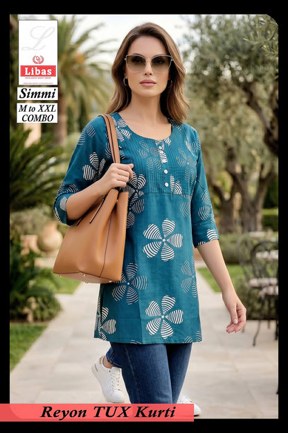 Simmi Libas Amiti Cotton Rayon Short Kurtis Exporter India