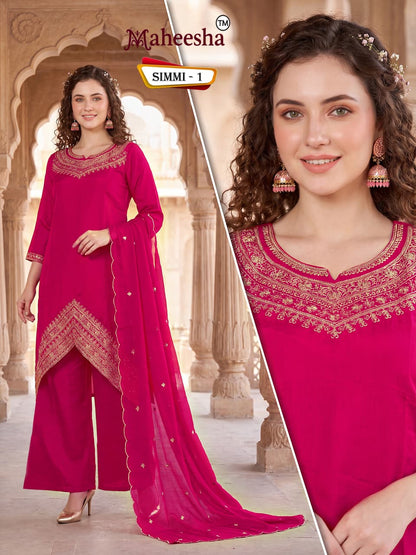 Simmi Maheesha Chanderi Readymade Plazzo Style Suits Manufacturer India