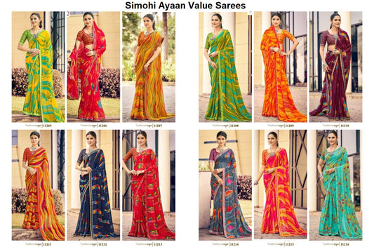 Simohi Ayaan Value Georgette Sarees Wholesaler India