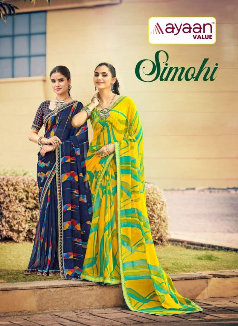 Simohi Ayaan Value Georgette Sarees Wholesaler India