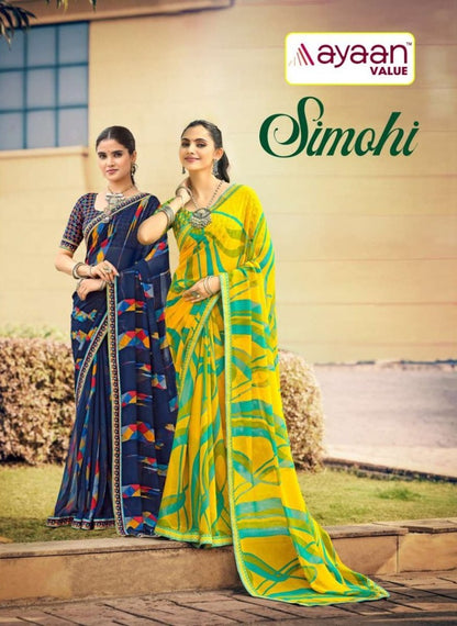 Simohi Ayaan Value Georgette Sarees Wholesaler India