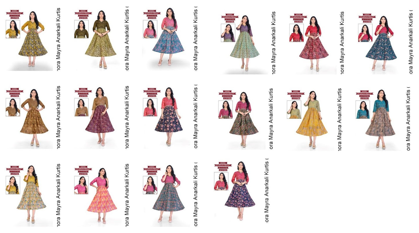 Simora Mayra Erode Silk Anarkali Kurtis Manufacturer Gujarat