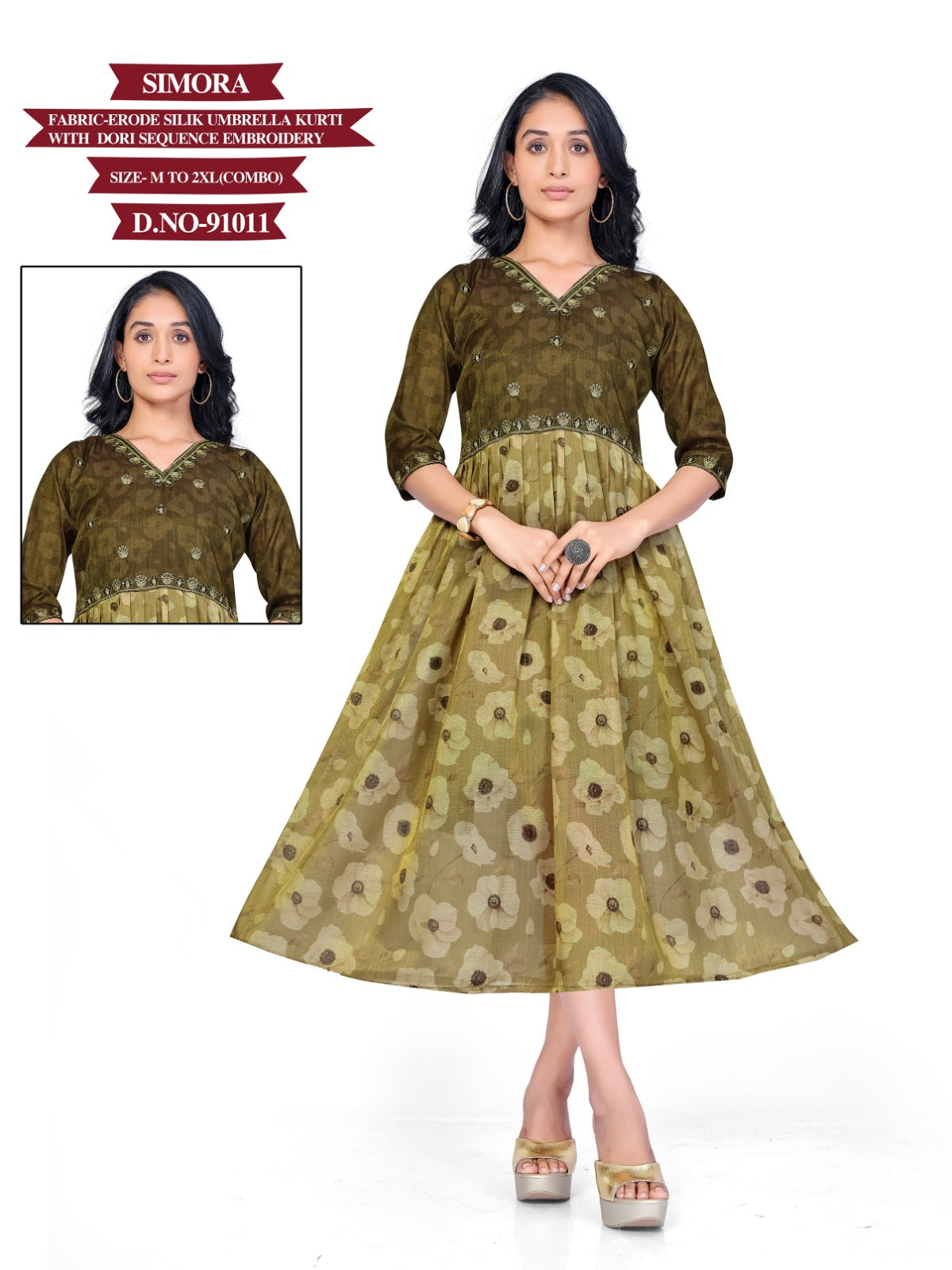 Simora Mayra Erode Silk Anarkali Kurtis Manufacturer Gujarat