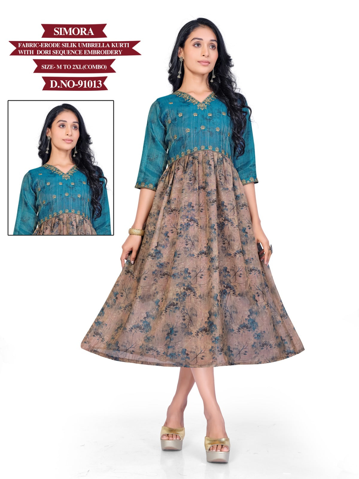 Simora Mayra Erode Silk Anarkali Kurtis Manufacturer Gujarat