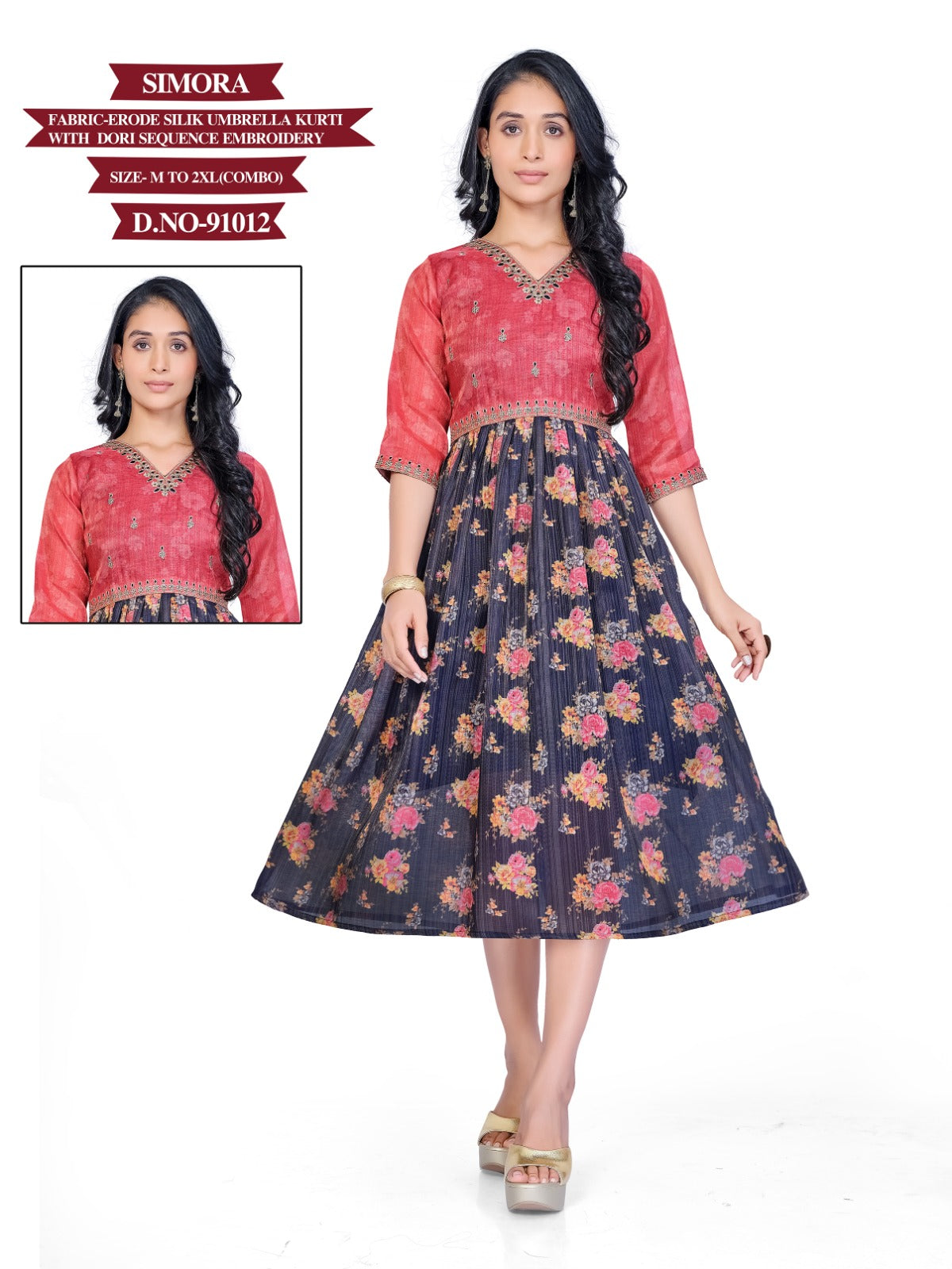 Simora Mayra Erode Silk Anarkali Kurtis Manufacturer Gujarat