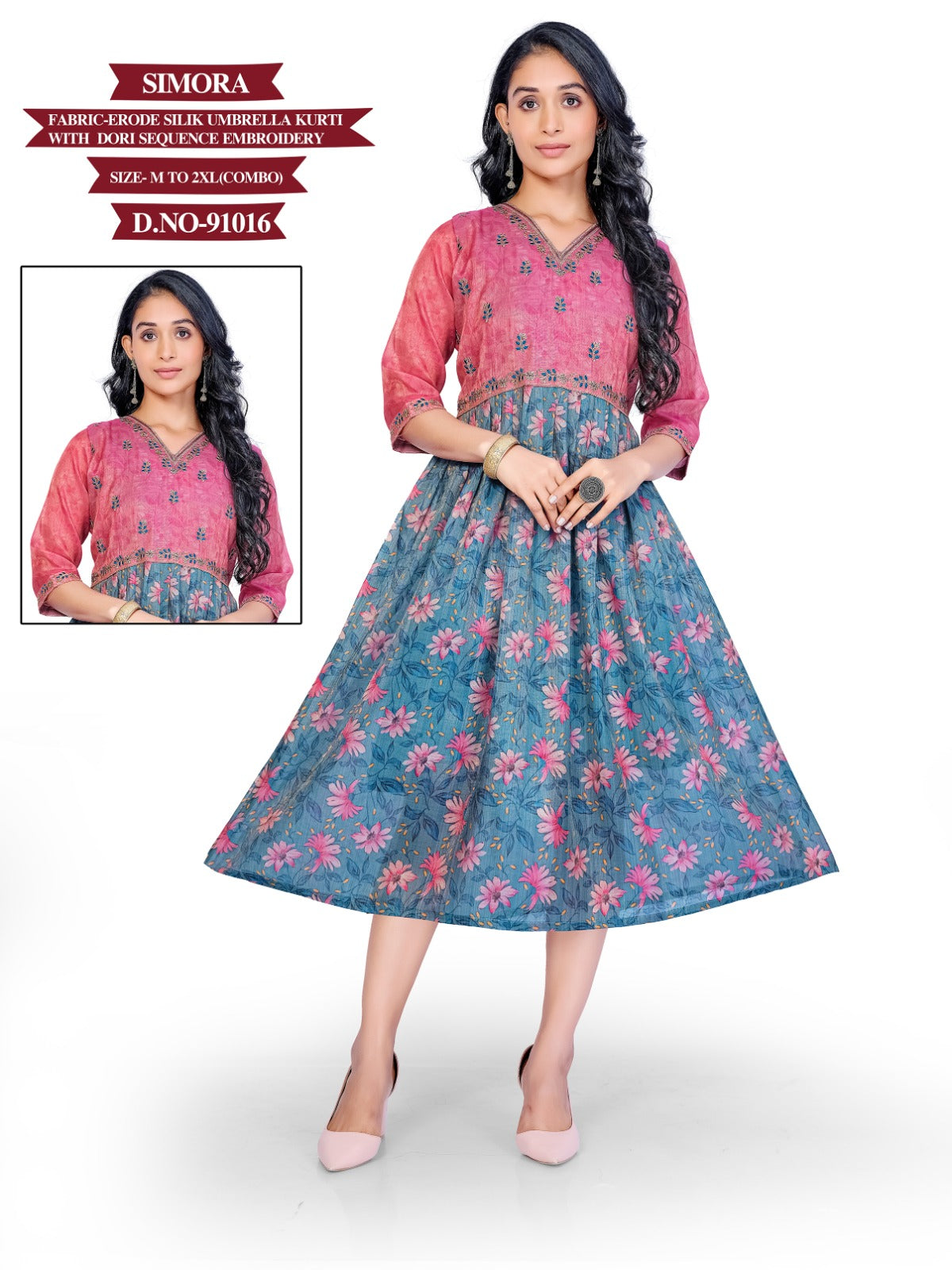 Simora Mayra Erode Silk Anarkali Kurtis Manufacturer Gujarat