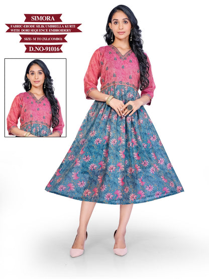 Simora Mayra Erode Silk Anarkali Kurtis Manufacturer Gujarat