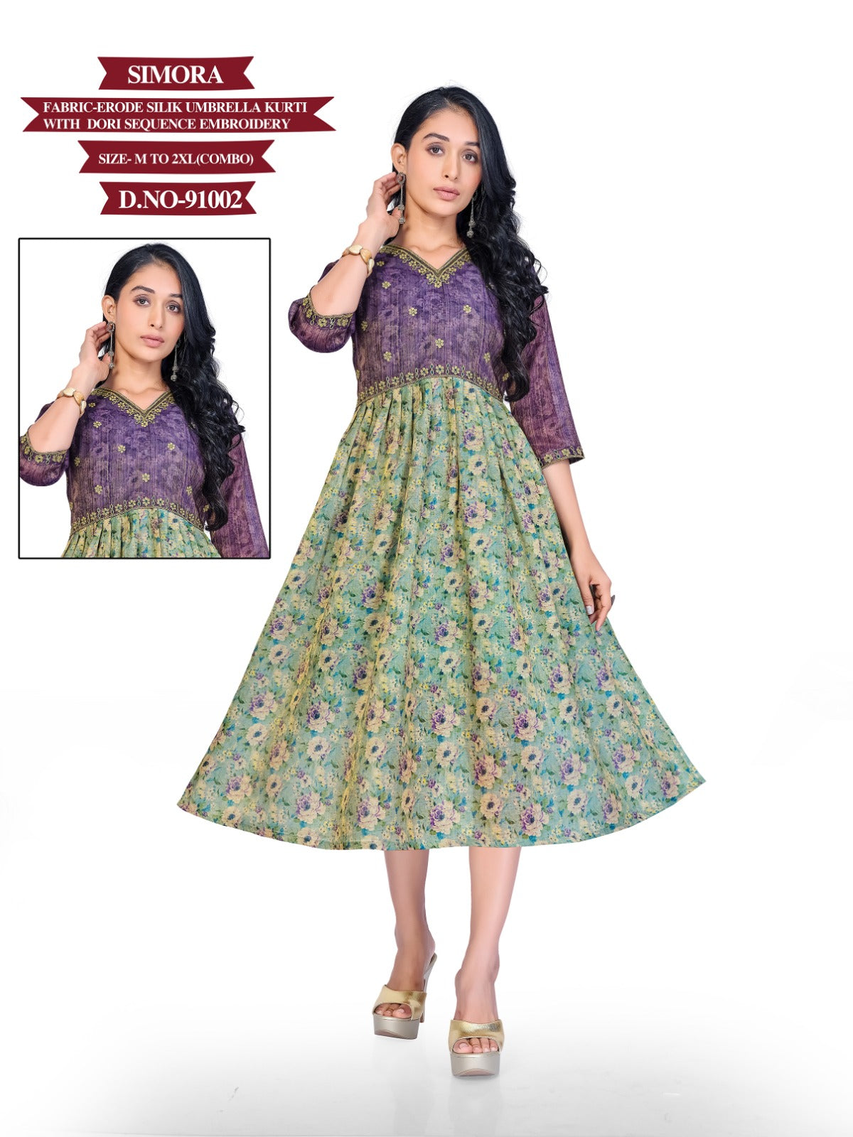 Simora Mayra Erode Silk Anarkali Kurtis Manufacturer Gujarat