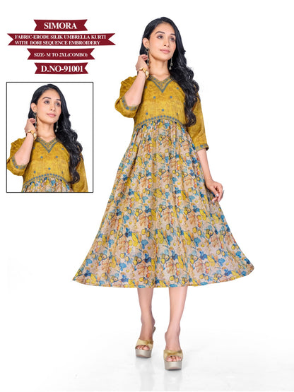Simora Mayra Erode Silk Anarkali Kurtis Manufacturer Gujarat